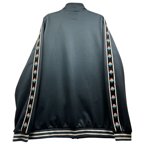 Pink+Dolphin Mens Track Jacket Blue Gray w/Pink Dolphin Sleeve Tape Logo XL - Picture 2 of 9